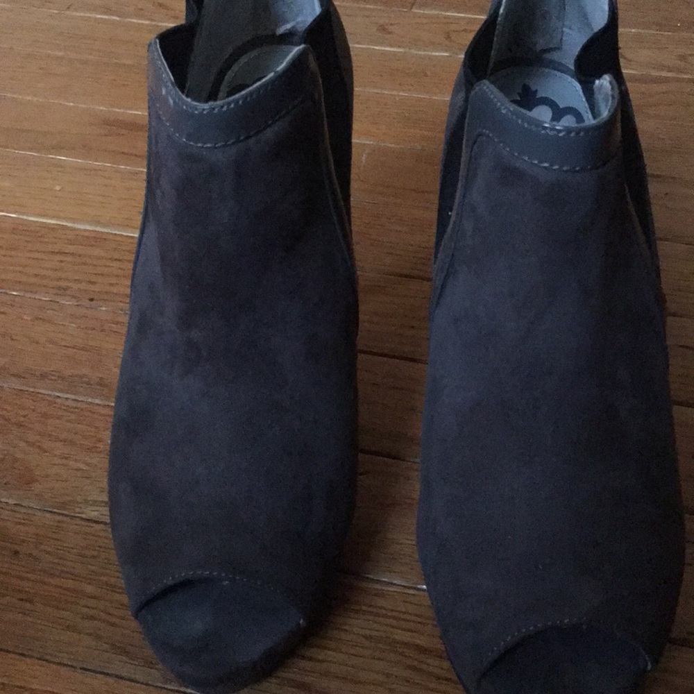 Peep toe booties